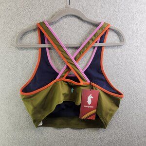 Cotopaxi Sports Bra Womens XL Oak Green Mari Crop Cross Back Removable Pads New